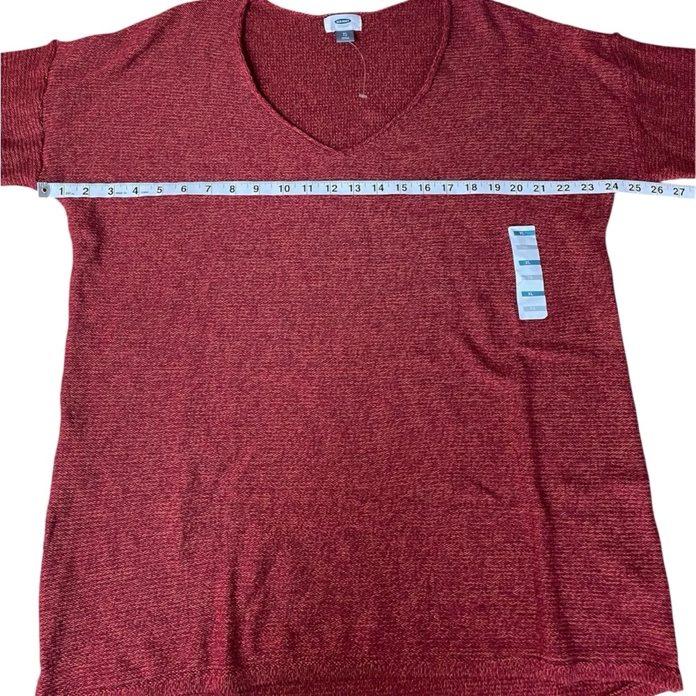 Old Navy Marled V-Neck Tunic Sweater – Size XL – Marled Red – 100% Cotton